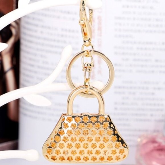 Pink Bag Keychain Rhinestone Bag Charm - Picture 3 of 11